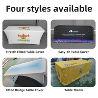Nappe personnalisée imprimée – 4 styles, housse de table extensible ajustée, nappe avec logo personnalisé pour salon professionnel, événement, exposition