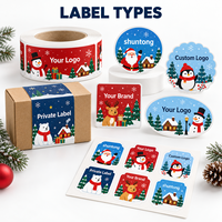 Étiquettes adhésives personnalisées imprimées pour cadeaux et artisanat, impression couleur, découpe, finition mate, rouleau d'étiquettes d'emballage de Noël