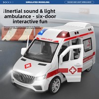 Ambulance à friction avec son et lumière, jouet moulé sous pression pour enfants, modèle de véhicule d'urgence Sprinter à toit surélevé, jouets personnalisés en usine