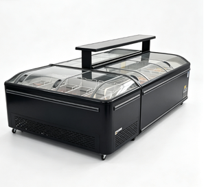 Congelador Comercial Combinado Tipo Isla con Vitrina Superior de Vidrio para Exhibición de Helados en Supermercados - Product Image 1