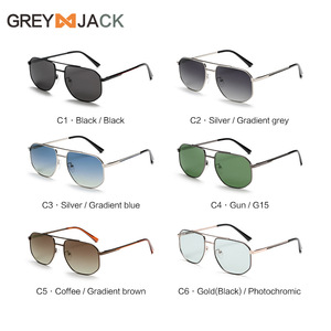 แว่นกันแดดโลหะยูนิเซ็กส์เกรย์แจ็ค G016 UV400 เลนส์โพลาไรซ์ TAC ประเภท 3 แว่นกันแดดกรอบทอง - Product Image 2