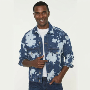 Factory Outlet Handsome Look High Street <b>Men</b> Jeans <b>Jacket</b> OEMODM Service Vintage Terry Attractive Look <b>Denim</b> <b>Jacket</b> For <b>Mens</b> - Product Image 1