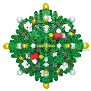 ZuanMa 2023 nouvelle série de noël noël arbre de noël bloc de construction brique ensemble <span class=keywords><strong>Train</strong></span> Base Rotation vert arbre de noël ensemble - Product Image 3