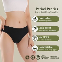 Culottes menstruelles hipster taille basse pour femmes, réutilisables, taille ajustable, respirantes, en coton biologique, anti-fuites, sans coutures, antibactériennes