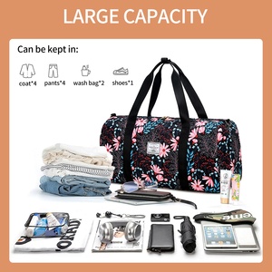 Hochwertige wasserdichte Weekender-Tasche Reisetasche Sporttasche mit Schuh taschen für Reises port Gym Reise für Frauen - Product Image 3