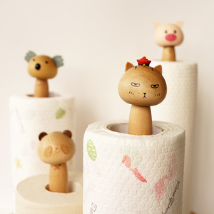 Porte-serviettes en papier vertical créatif à thème animalier <span class=keywords><strong>de</strong></span> dessin animé, support <span class=keywords><strong>de</strong></span> rangement pour chiffons pour paresseux, en <span class=keywords><strong>bois</strong></span>, pour rouleaux <span class=keywords><strong>de</strong></span> papier - Product Image 3