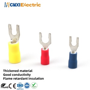 Cnxi bán buôn điện cách điện Y loại PVC ngã ba thiết bị đầu cuối tin mạ đồng dây màu đỏ uốn khóa <span class=keywords><strong>Spade</strong></span> kết nối - Product Image 1