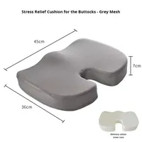 Coussin de siège ergonomique pour bureau/voiture en mousse à mémoire de forme à récupération lente, soutien lombaire et des hanches