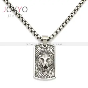 Classical Stainless Steel Men's Fashion Jewelry lion Head Tags Pendant