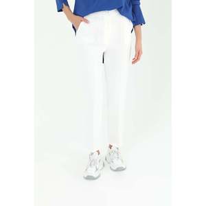 Puane Women's Ecru Carrot Fit Fabric Trousers with Comfortable Design for Urban Lifestyle - Model 18118PNT - Product Image 4