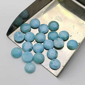 ลาริมาร์สีน้ำเงินธรรมชาติทรงกลมหลังแบนขนาด 12 มม. ประมาณ 2 กะรัต ไม่ผ่านการปรับแต่ง ยี่ห้อ AMARA สำหรับทำเครื่องประดับ แหวน จี้ - Product Image 1