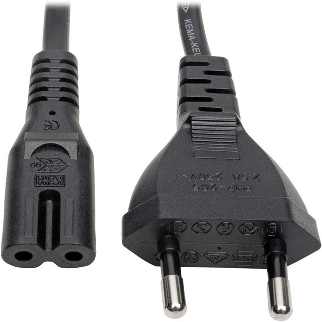 Black 5FT 6FT EU Plug to C7 Power Cable Euro to C7 Power Cord Replacement for HP Dell Laptop AC Adapter Charger Cable