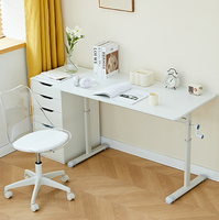 Table de jeu réglable en hauteur à manivelle, bureau d'étude blanc pour étudiants, vente en gros d'usine