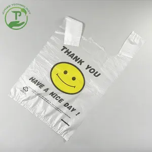Plastic packaging bags Custom printing ODM China suppliers T-Shirt fast food takeaway thank you bag top quality