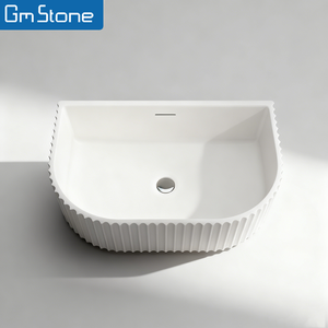 Lavabo da Bagno Moderno in Pietra Artificiale Eco-Friendly Facile da Pulire con Garanzia di 3 Anni - Product Image 1
