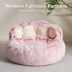 Venta al por mayor: Cama redonda de felpa suave y lujosa para perros con orejas, diseño de donut, personalizada y adorable. - Product Image 2