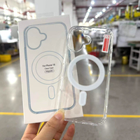 Nouvelle arrivée, coque de téléphone transparente en TPU acrylique pour iPhone 16e 17 Air, anti-jaunissement, coque magnétique transparente pour iPhone 18 Pro Max