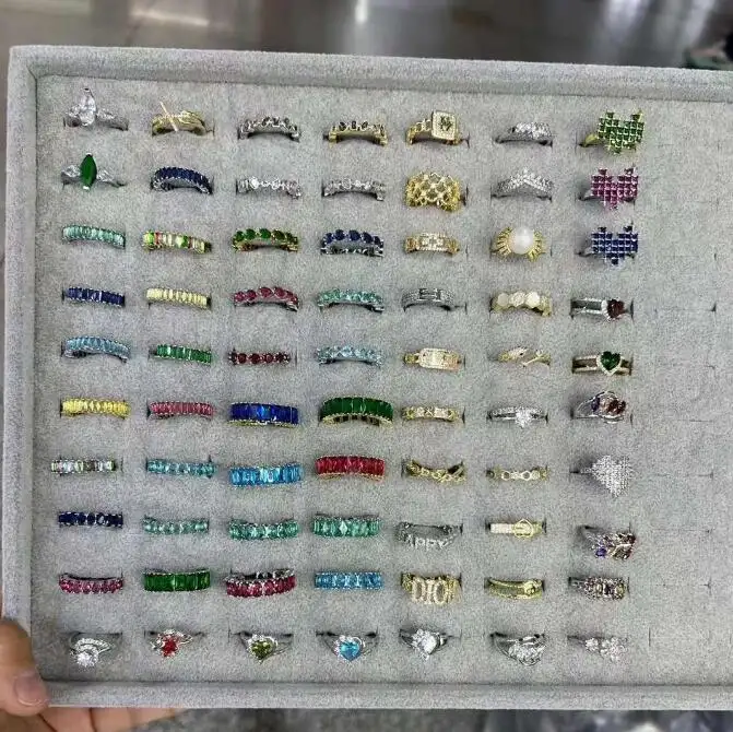Groothandel Multi Vormen Goud/Rose Verguld Verzilverd Dames Meisjes Rvs Luxe Diamanten Ringen Voor Cadeau R402