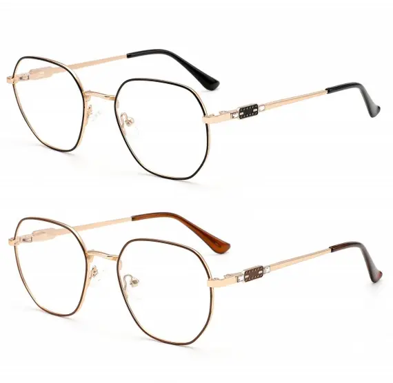 Óculos de proteção para os olhos casuais leves e finos com estampa de metal, novidade da moda