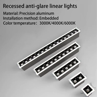 Lampe encastrée de qualité durable, dimmable, 2w4w10w20w30w, lampe linéaire, grille de lampe, cadre sans bordure, éclairage LED commercial