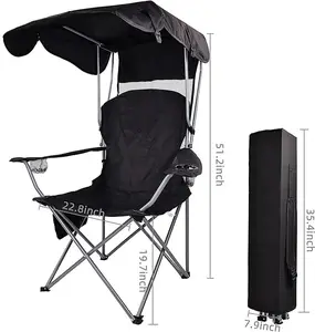 Açık maceralar için taşıma çantası ile uzanmış kamp sandalyesi uygun katlanır tasarım