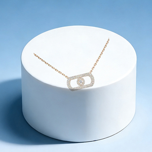 Collier élégant Messikais à trois pierres en argent 925 plaqué or de haute qualité pour femmes - Bijoux de luxe DIY - Product Image 5