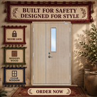 Porte coupe-feu en bois, porte en bois ignifugée avec âme isolante pour la sécurité des bâtiments commerciaux
