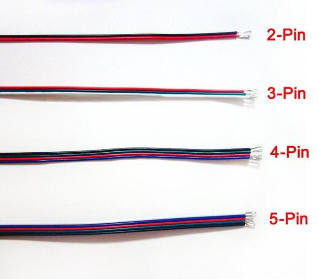 100m LED Connector Wire 2/3/4/5/6 Pin 22WAG Power Cables Extension Cable Cord for LED Strip Pixels Light SM JST Connectors