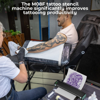 Imprimante de pochoirs de tatouage sans fil Phomemo M08F, machine de transfert thermique portable A4, pour la création d'art corporel en studio et en voyage