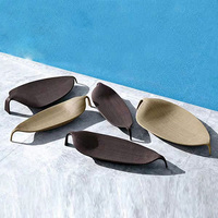 Chaise de plage pliante moderne en rotin PE, mobilier d'extérieur pour hôtels, jardins, piscines, cours, parcs et balcons