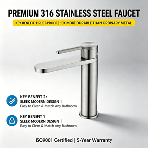 <strong>Best</strong> <strong>Quality</strong> SUS316 Stainless Steel Faucet Sink Mixer <strong>Tap</strong> Brushed Nickel Modern Design Single Hole for Gym Hot Cold Wash Basin - Product Image 5