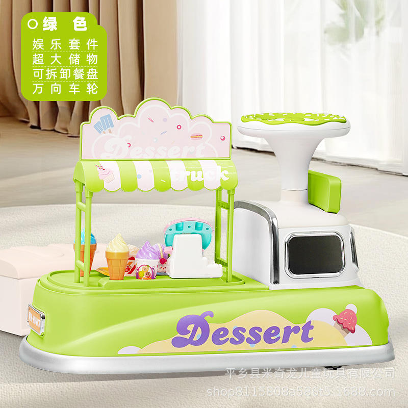 รถเข็นขนมหวานสีฟ้า