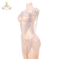 Ensemble de bikini sexy en cristal avec strass pour femmes culotte string en cristal brillant et chaîne de corps Style à coudre bijoux patchs accessoires