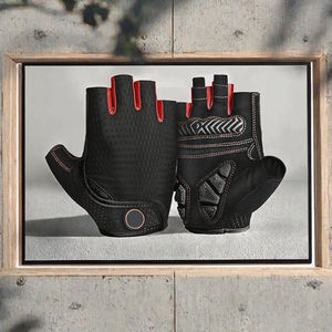 Gants de moto respirants à doigts entiers avec rembourrage en gel antidérapant |   Gants de sport unisexes en cuir coupe-vent pour la salle de sport et les activités de plein air - Product Image 3