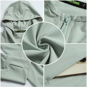 Giacca a vento da uomo personalizzata UPF50 + sport all'aria aperta giacca 86% poliestere 14% Spandex Anti UV protezione solare - Product Image 3