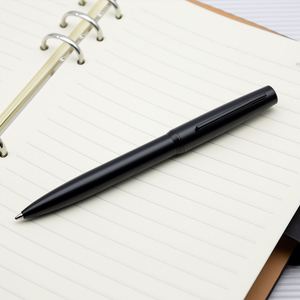 Full Matte Black Minimalist Twist Metal Ballpoint Pen All Black Integrated Clip Slim Executive Pen Custom Logo for Business Hote - Product Image 3