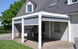 Arco de Boda, Pérgola Eléctrica para <span class=keywords><strong>Terraza</strong></span> Exterior, Techo de Aluminio, Toldo Eléctrico, Parasol, Rejilla, 100% Impermeable, LED Opcional, Personalizable - Product Image 3