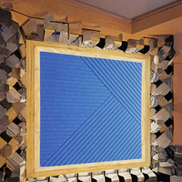 Panneaux acoustiques modernes auto-adhésifs 60x60cm en fibre de polyester 100% à effet bois, insonorisants, pour studio, bureau, hôtel, maison