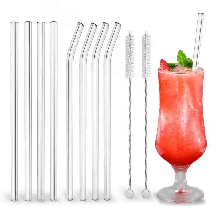 Stainless Steel Straws Reusable Drinking Tube Eco-friendly With Cleaning Brush Events Party Favors Supplies