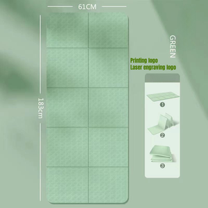 Vente en gros de <span class=keywords><strong>tapis</strong></span> de <span class=keywords><strong>yoga</strong></span> en TPE écologique, design pliable et portable pratique avec étui de transport de 6mm d'épaisseur - Product Image 5