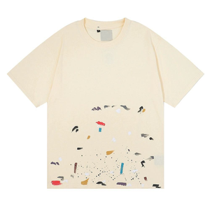 เสื้อยืดลายกราฟฟิตีแบบสาดสีสไตล์วินเทจ ผ้าคอตตอนแท้ 100% เนื้อหนา สำหรับผู้ชาย - Product Image 5