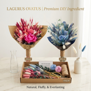 ช่อดอกหญ้าหางกระต่ายตากแห้งการจัดดอกไม้ที่เก็บรักษาไว้สำหรับการตกแต่งแจกันแบบ DIY - Product Image 1