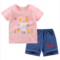 Set Pakaian Butik Anak Bayi, Kaus Lengan Pendek Dua Potong Setelan Musim Panas