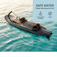 Planche de surf à moteur à essence à alimentation directe, jetboard à deux temps, embarcation nautique avec coque composite renforcée, attaches rouges et ailerons