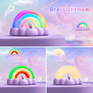 Veilleuse arc-en-ciel <span class=keywords><strong>pour</strong></span> enfants, veilleuse mignonne <span class=keywords><strong>pour</strong></span> enfants, lampe LED ABS à changement de couleur, rechargeable par USB, lampe décorative de chevet - Product Image 2
