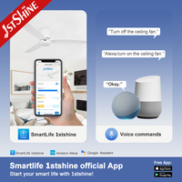 Ventilateur de plafond 1stshine encastré avec pales en bois massif, qualité commerciale, personnalisable OEM/ODM, à économie d'énergie avec lumière LED