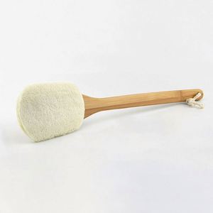 Bathroom Accessories Curved Handle <b>Bath</b> Brush With Loofah for Shower Exfoliating - Product Image 5