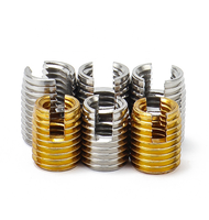 302 Slotted M2 M3 M4 M5 M6 M24 Thread Repair Insert Slotted Self Tapping Screw Sleeve Insert Threaded Inserts