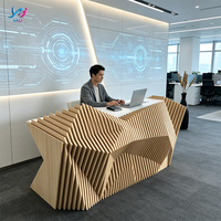 Bureau de réception personnalisable, mobilier moderne, table en bois massif, mobilier paramétrique, bureau de réception en bois massif, bureau d'hôtel