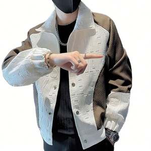 Chaqueta avanzada para hombre para primavera otoño tendencias de moda abrigo Polo de color de un solo pecho botón Casual diseño versátil - Product Image 1